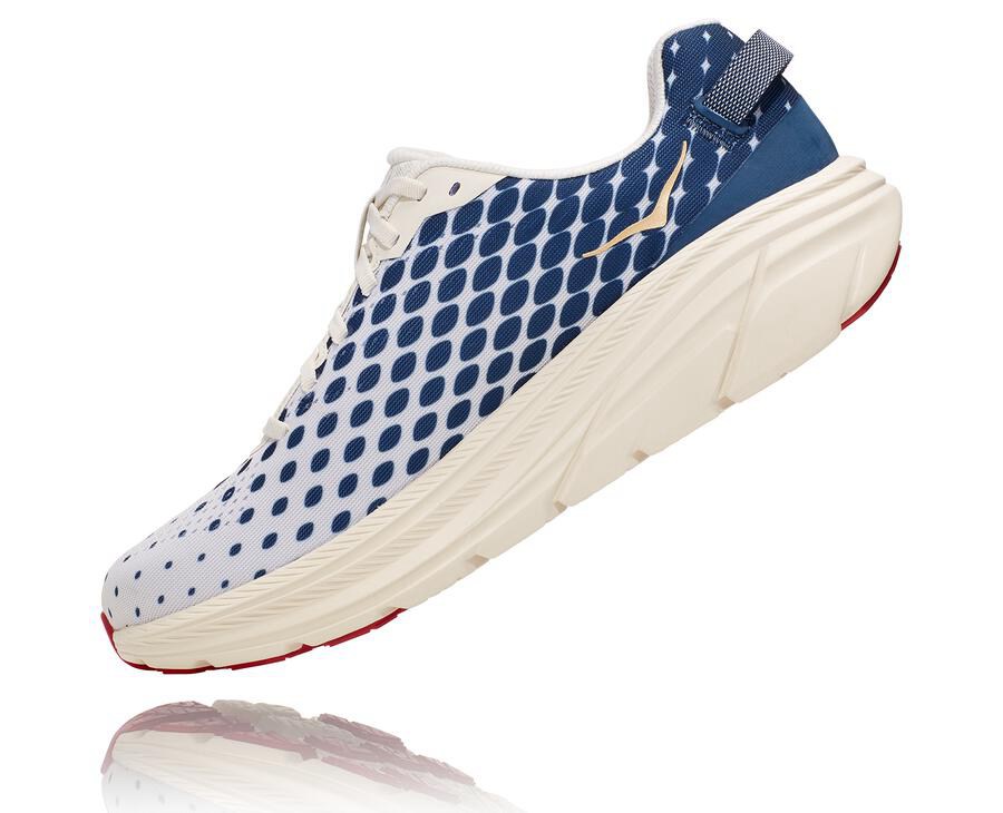 Hoka One One Running Shoes Mens White/Blue - Rincon 2 - 06425TECG